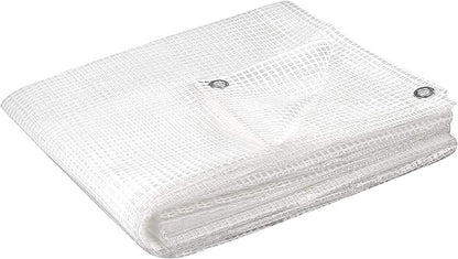 Telone Retinato Bianco 200x300 cm con Occhielli - Copertura e Protezione Arredi da Esterno, Privacy e Isolamento in Campeggio - Furniture Cover