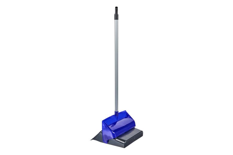 FERCASASHOP Dustpan and Broom Set with Long Handle, in Polyethylene, for Kitchen, Bathroom, Living Room and Garage, Red, Black, Blue