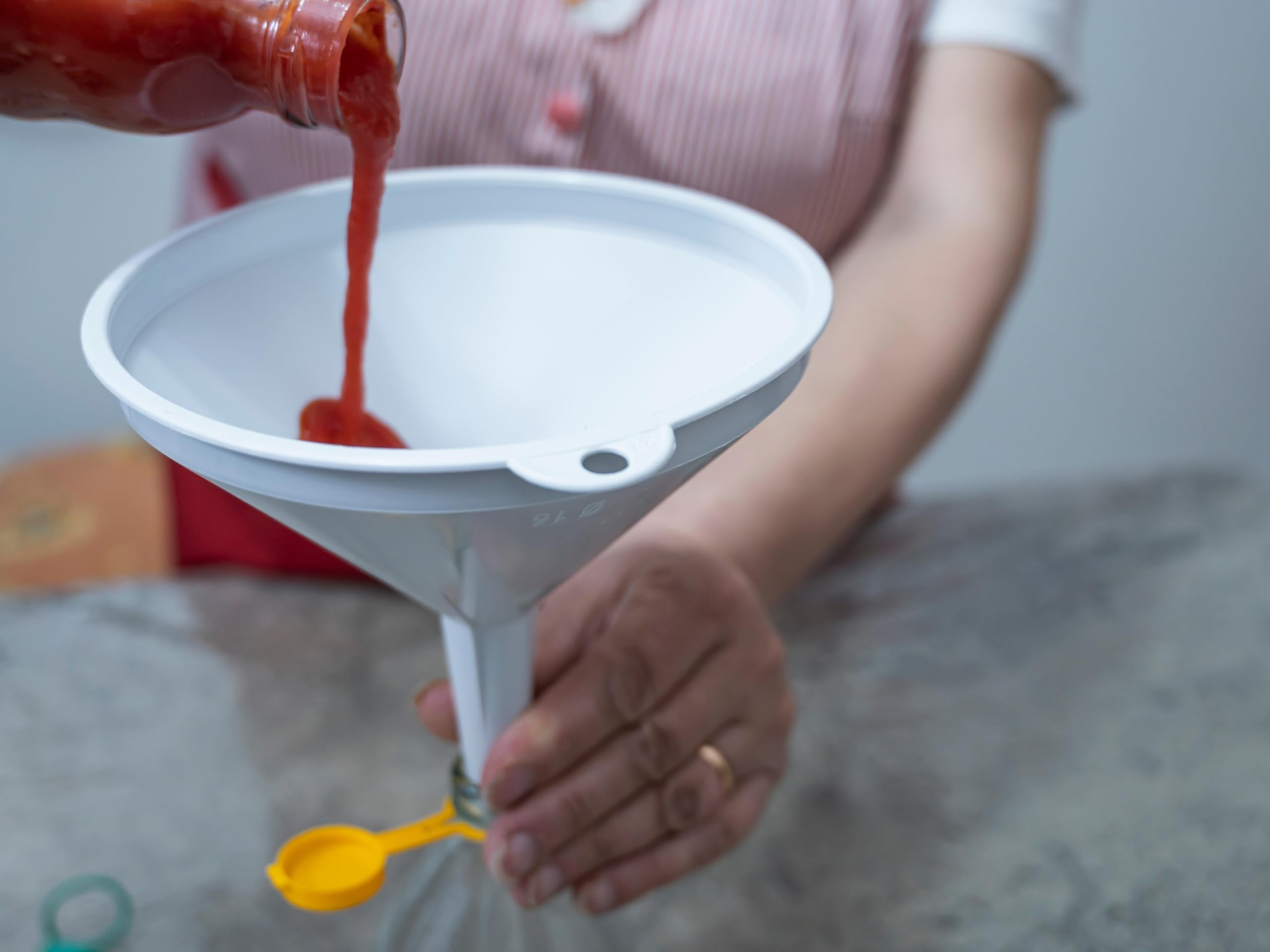 Entonnoir de cuisine en plastique blanc de 26 cm, fabriqué en Italie