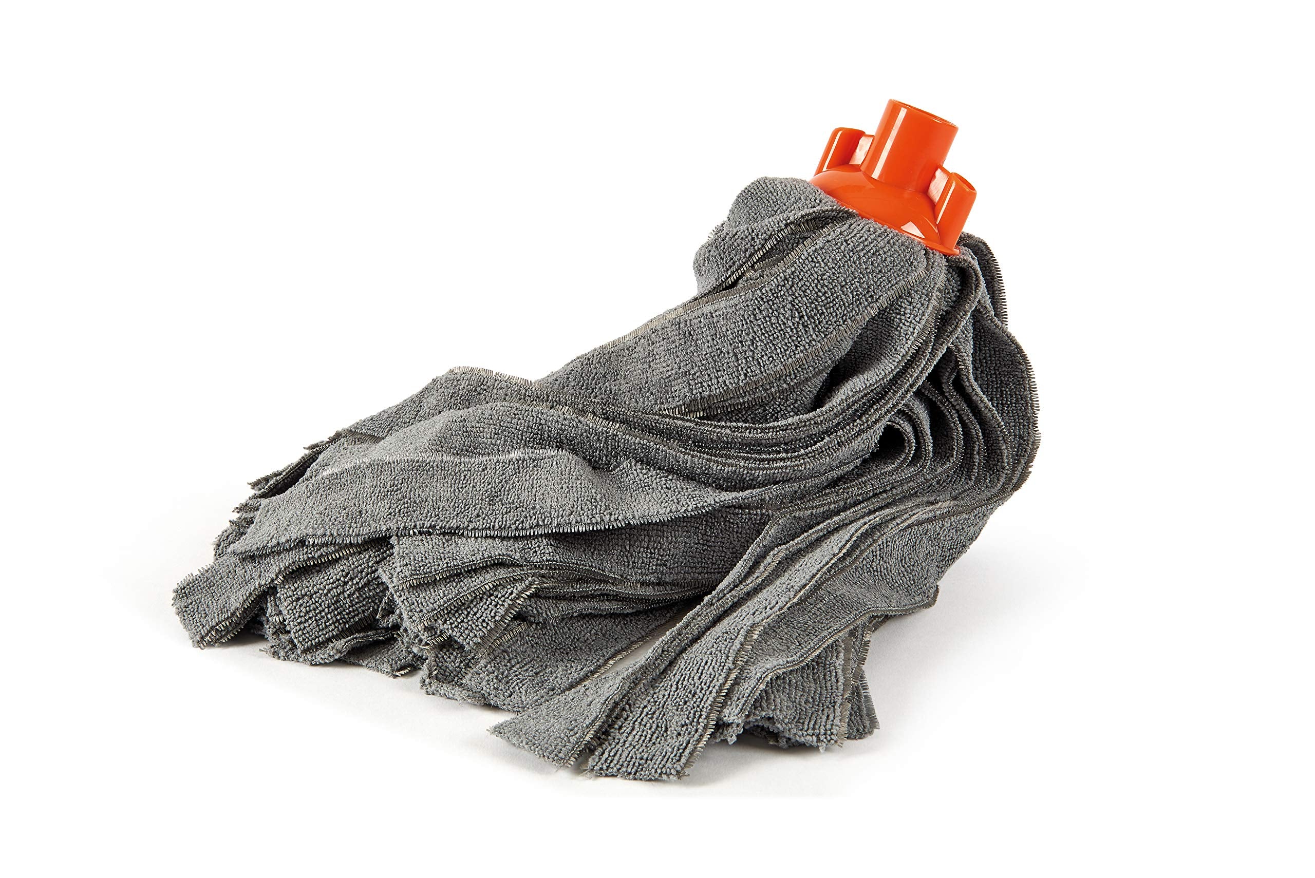 Tête de balai microfibre professionnelle 200 g grise - Fil coupé, lavable à 60° pour sols