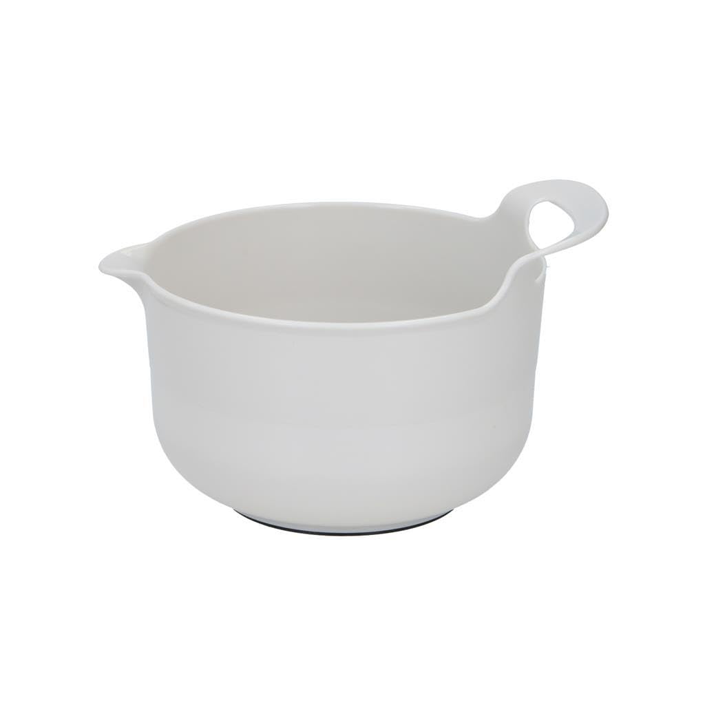 Set di 4 ciotole antiscivolo, in plastica, colore: bianco