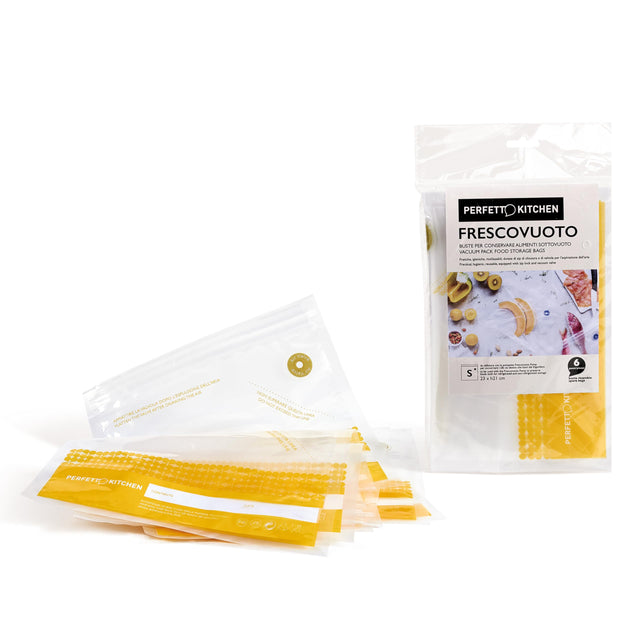 Perfetto Kitchen - 29002 - Emballage sous vide pour réfrigérateur, collection Frescovuoto, 23 x 21 cm, taille S - lot de 6