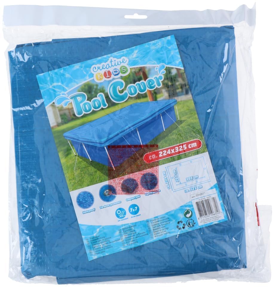 Copertura Piscina Impermeabile 305x204cm - Telo Protettivo UV Resistente Blu