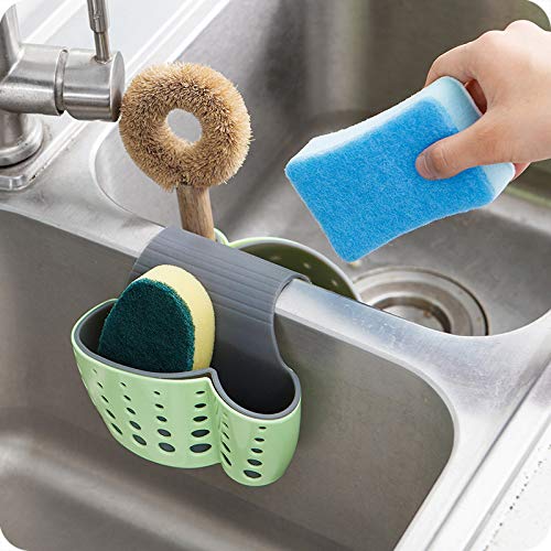 Organizer porta-spugne per lavandini, in silicone a doppio strato, con fori di drenaggio, per casa, cucina e bagno