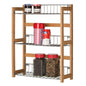 Kitchen Shelf with 3 Shelves in Wood and Metal for Food Pantry 33x42h cm