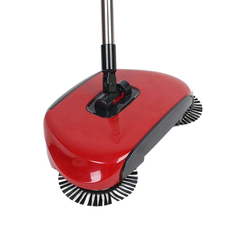 Spazzatrice Manuale 2 in 1 con Doppia Spazzola, Scopa Manuale Rotante a 360 Gradi per Pavimenti in Piastrelle di Legno, Compatta, Leggera, Facile da Pulire