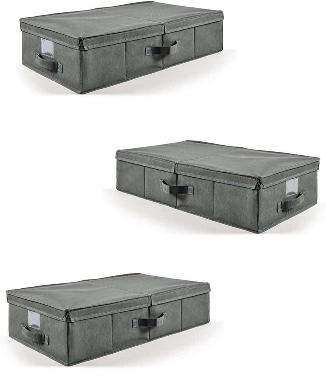 Set 3 Scatole Portaoggetti Pieghevoli con Coperchio