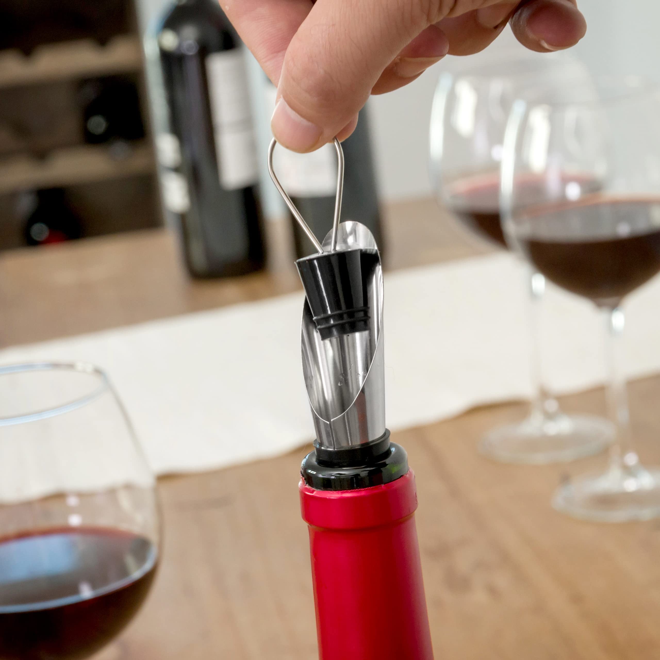 Set Accessori Vino 5 Pezzi Astuccio Bottiglia Magnetico