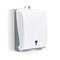 FercasaShop® Z-Shaped Paper Dispenser, Wall-Mounted Dispenser for Towels, White, Wall-Mounted Towel Holder with Security Key and End-of-Stock Window, 400 x 130 x 290 mm. Capacity: 600 Sheets