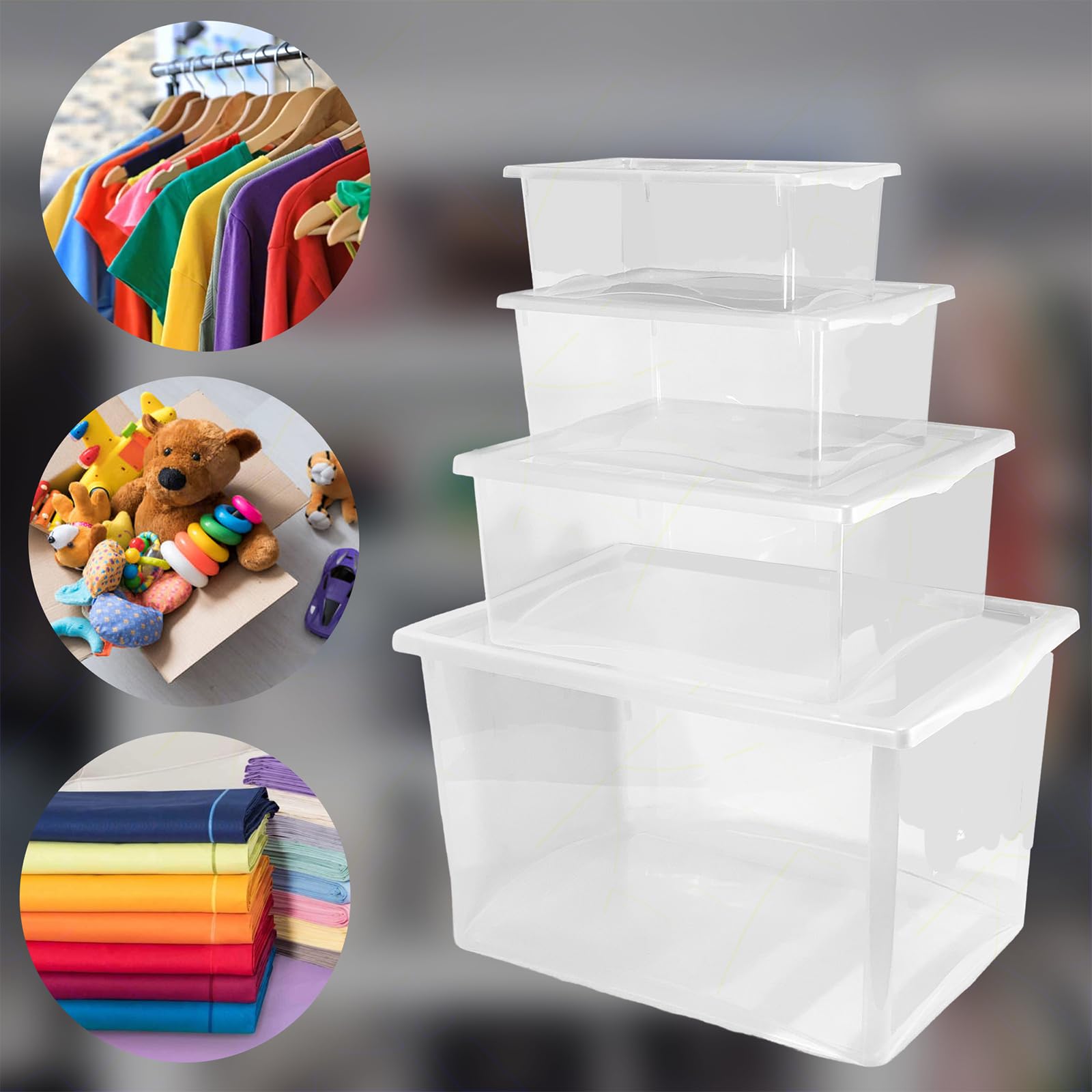 Contenitore Box Multicolor 35x25x15 cm  - Organizer Plastica Resistente