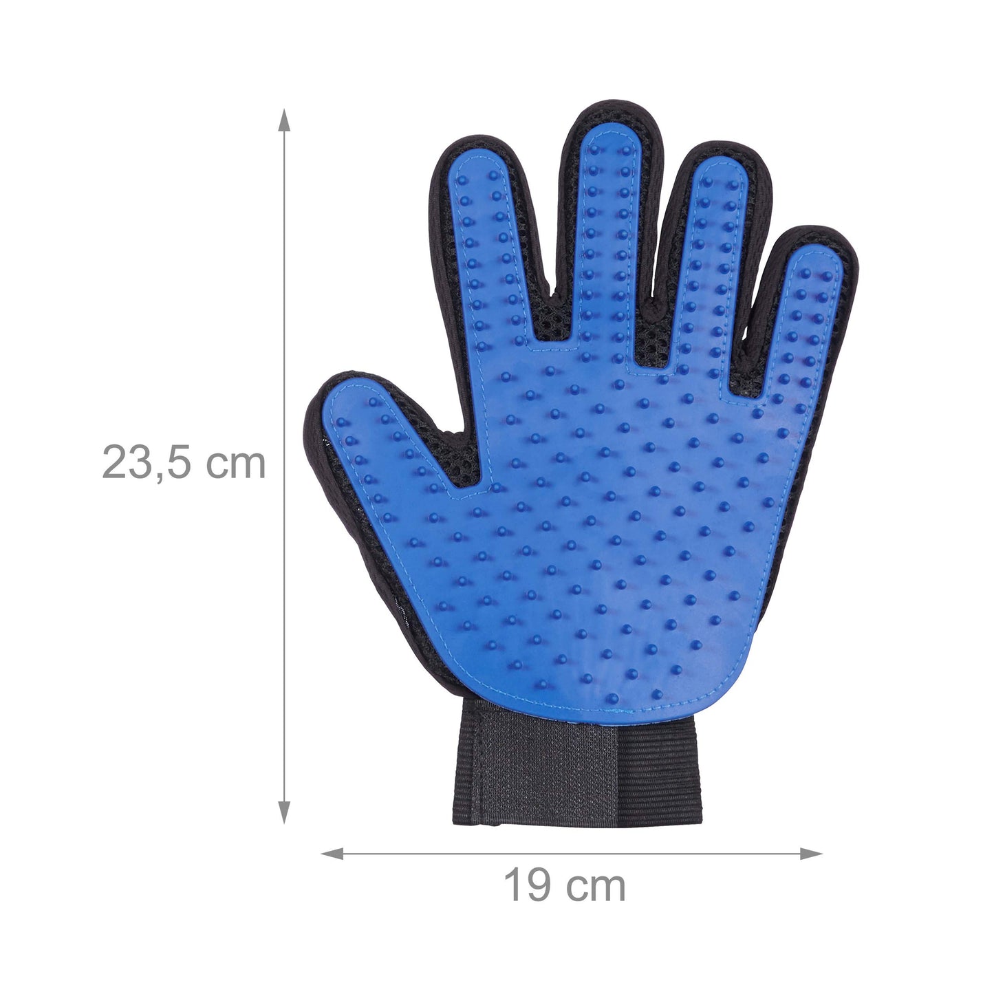 Set 2 Paia di Guanti Rimuovi Peli, Rimozione e Massaggio, per Cani e Gatti, Effetto Spazzola, Setole in Gomma, Blu