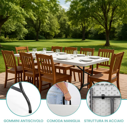 Tavolo Pieghevole Da Giardino Perfetto Come Tavolo Da Campeggio, Da Buffet, Da Cucina | Tavoli Pieghevoli A Valigetta Con Maniglia Salvaspazio
