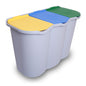 BELLI E FORTI SRL Waste Bin Container Single Bin 3 Compartments 80 Liters PLASTIC 009606, Multicolor, 3 Pieces