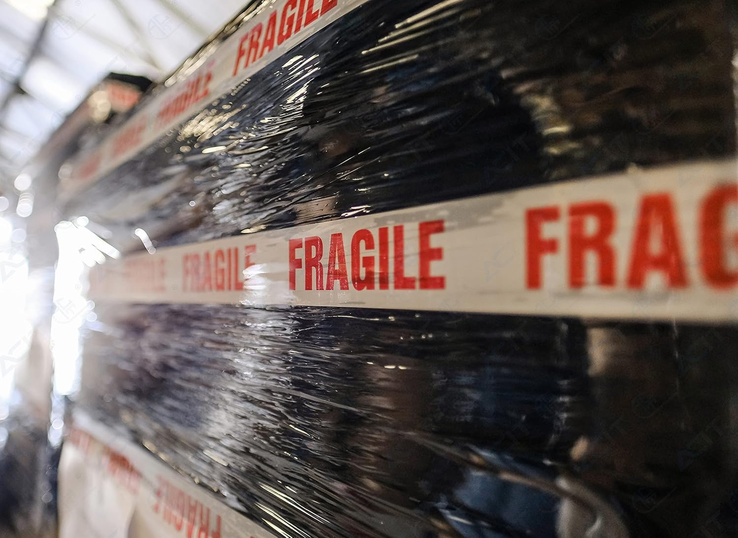 Ruban adhésif « Fragile » 50 mm x 66 m - Ruban d'emballage rouge et blanc pour expédition