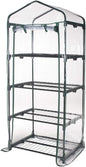 Fercasashop Garden Greenhouse with 4 Shelves, 158x68x50 cm, Green, Roll-Up Door, for Balcony and Terrace