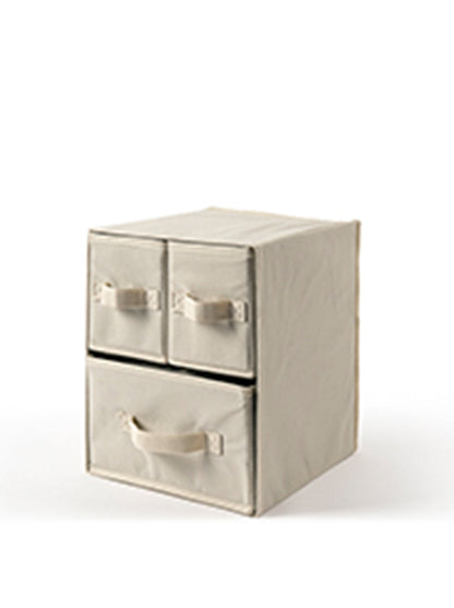 Easybox, Scatola Custodia TNT, cm 25X25, H 33, 3 Cassetti, Ecru