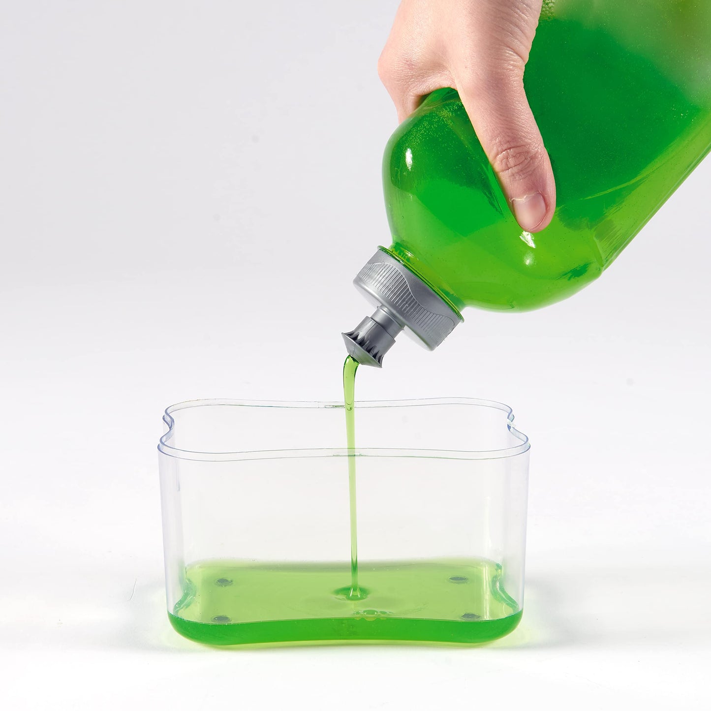 DISH/DISHWARE SOAP DISPENSER - with abrasive sponge