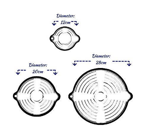 Lot de 3 couvercles universels en silicone Alpina, multicolores - Effet ventouse pour casseroles et poêles