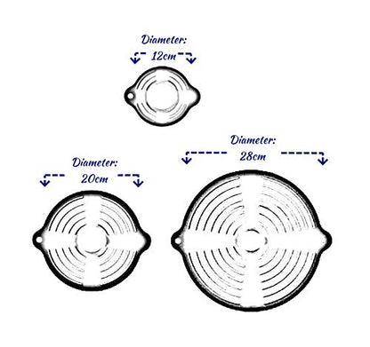 Lot de 3 couvercles universels en silicone Alpina, multicolores - Effet ventouse pour casseroles et poêles