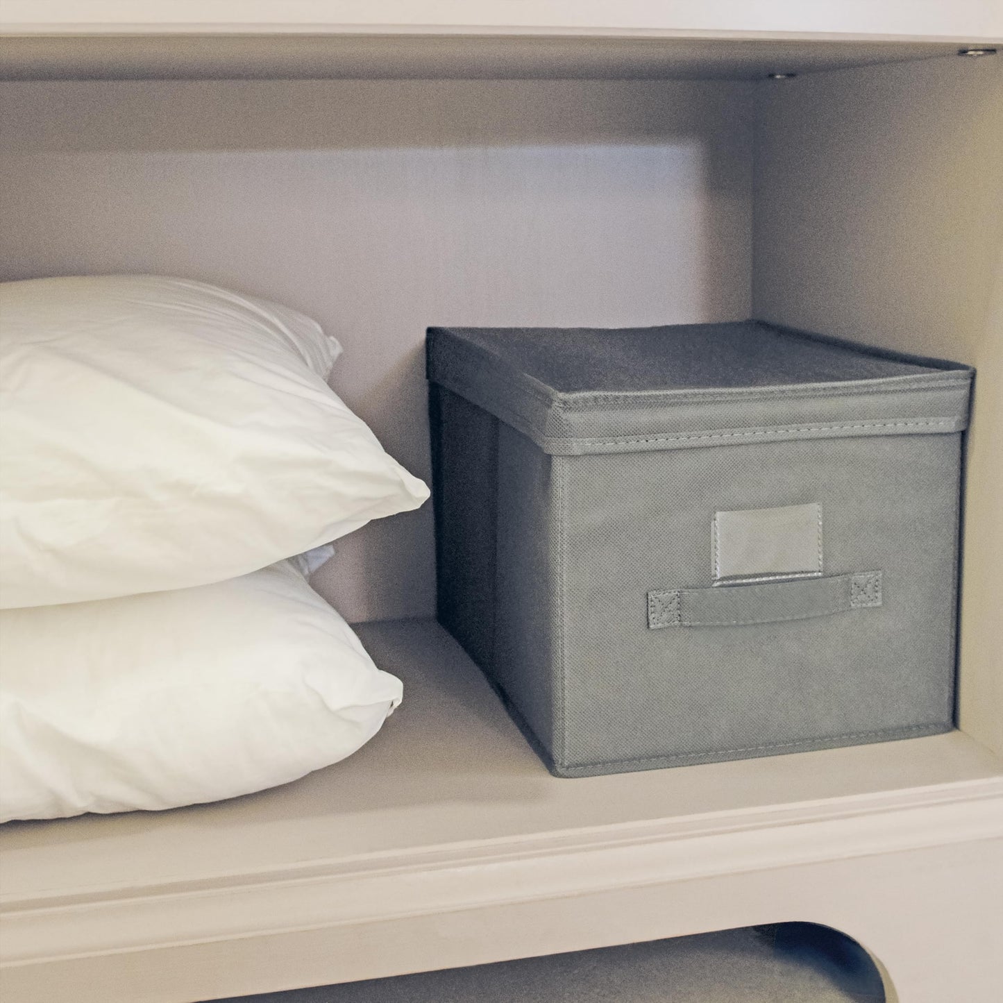 Boîte de rangement TNT, tissu, gris cendré, 30,0 x 40,0 x 25,0 cm