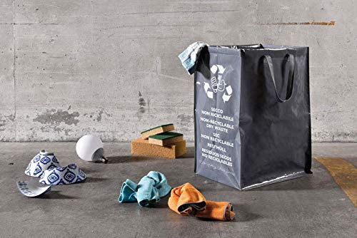 Poubelles ouvertes pour l'intérieur et l'extérieur, poubelles colorées, conteneurs à déchets, recyclage, papier, verre, plastique + poubelle non recyclable de 62 L offerte