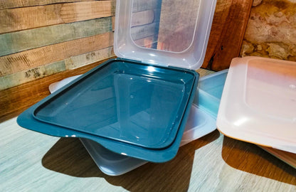 Set 4 Contenitori Salumi e Formaggi 25x17cm - Porta Affettati Impilabili Frigorifero - Lavastoviglie