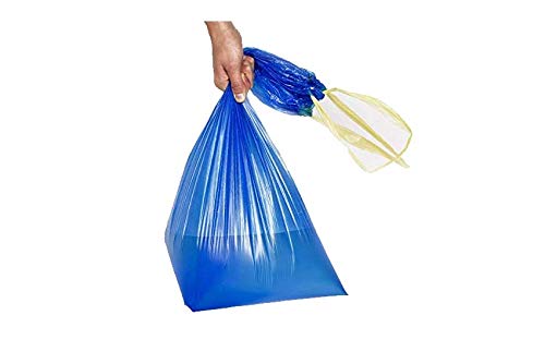 BLUE GARBAGE BAG Roll 15 pcs Size MAXI CM.70x75 WITH HANDLES for IRPOT ECOPLAST DUSTBIN 28 LT 35 LT