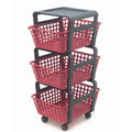 Carrello Modula 3 Ripiani Ruote - Plastica Riciclata