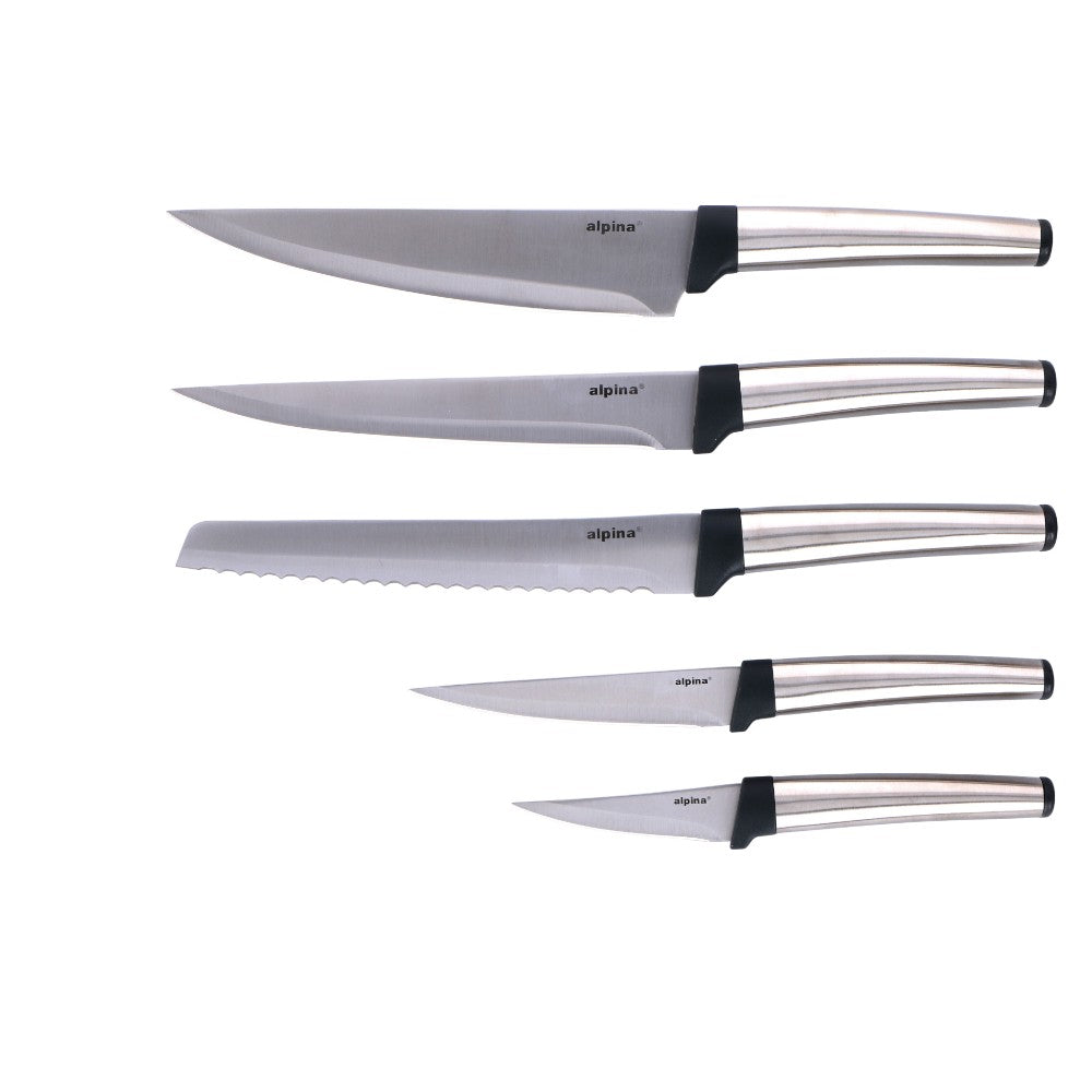 Set 5 Coltelli Cucina Acciaio Inox Manico Ergonomico