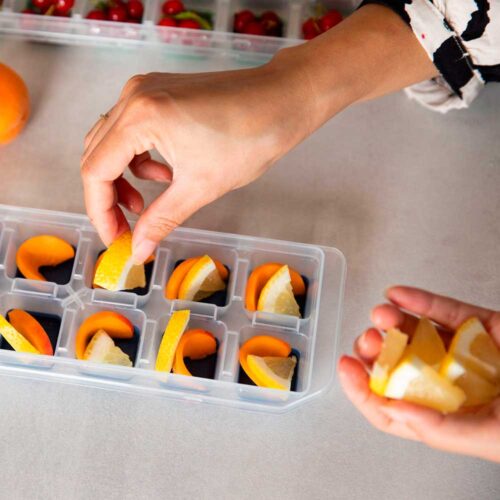 Stampo Ghiaccio Silicone con Coperchio 12 Cubetti - Vaschetta Formaghiaccio Colorata