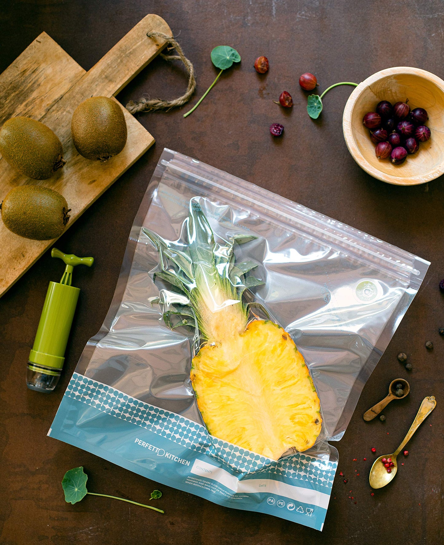 Buste Sottovuoto Frescovuoto XL - 4 Pezzi Riutilizzabili 30x34cm per Conservazione Alimenti