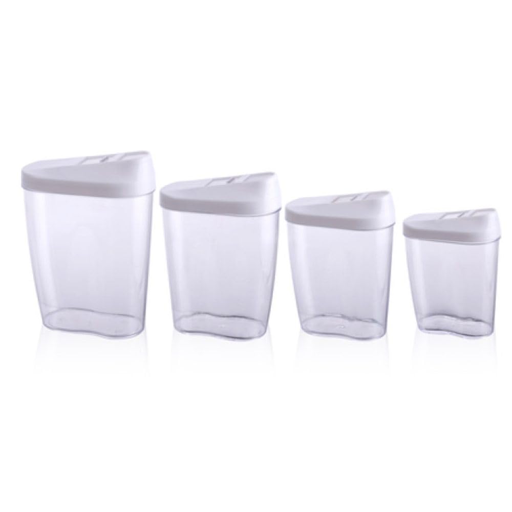 Set of 4 containers with dispenser from Alpina, white, black, grey