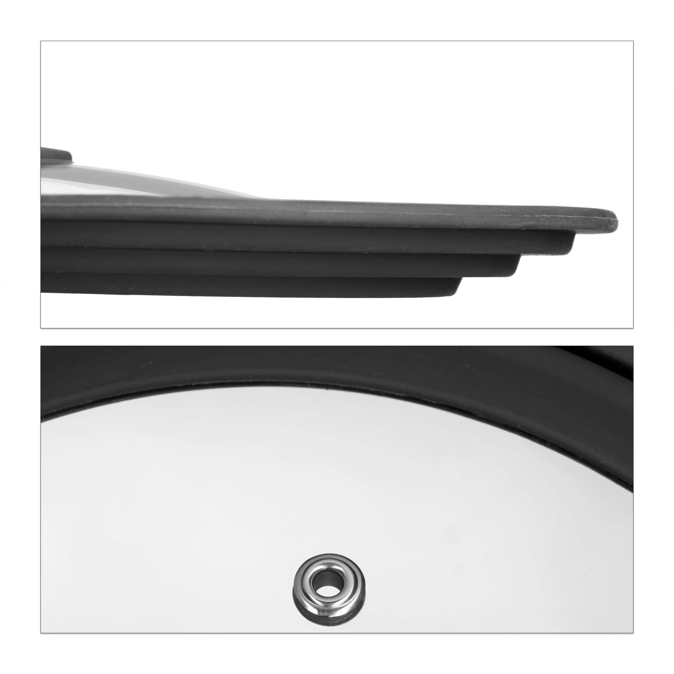 Couvercle universel Relaxdays avec bord en silicone et trou de vapeur pour casseroles et poêles Ø 20-24 cm, couleurs variées