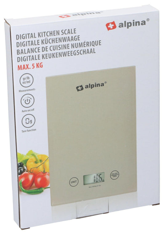 Bilancia Digitale da Cucina Alpina Max 5 Kg - Display LCD Preciso
