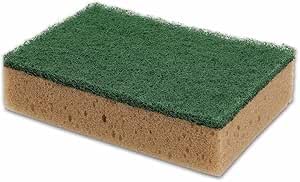 10 Spugne professionali 90x140x34mm, Abrasivo, Tabacco Fibra - Ideale per pulizia generale di superfici dure