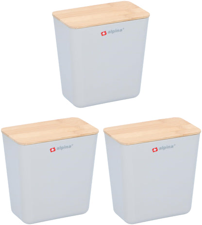 Set di Contenitori per Alimenti 3 Pezzi - Contenitori Ermetici per Alimenti da 1L - 13,5 x 13 x 8 cm - Scatole di Plastica per l'Organizzazione della Cucina - Bianco