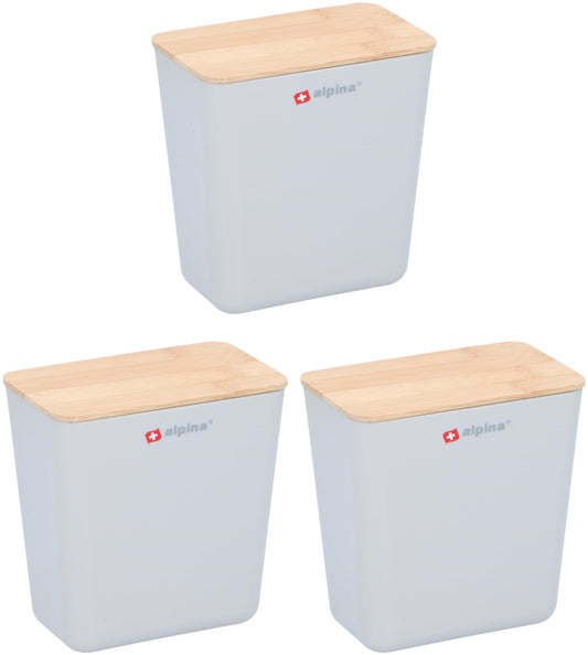 Set di Contenitori per Alimenti 3 Pezzi - Contenitori Ermetici per Alimenti da 1L - 13,5 x 13 x 8 cm - Scatole di Plastica per l'Organizzazione della Cucina - Bianco