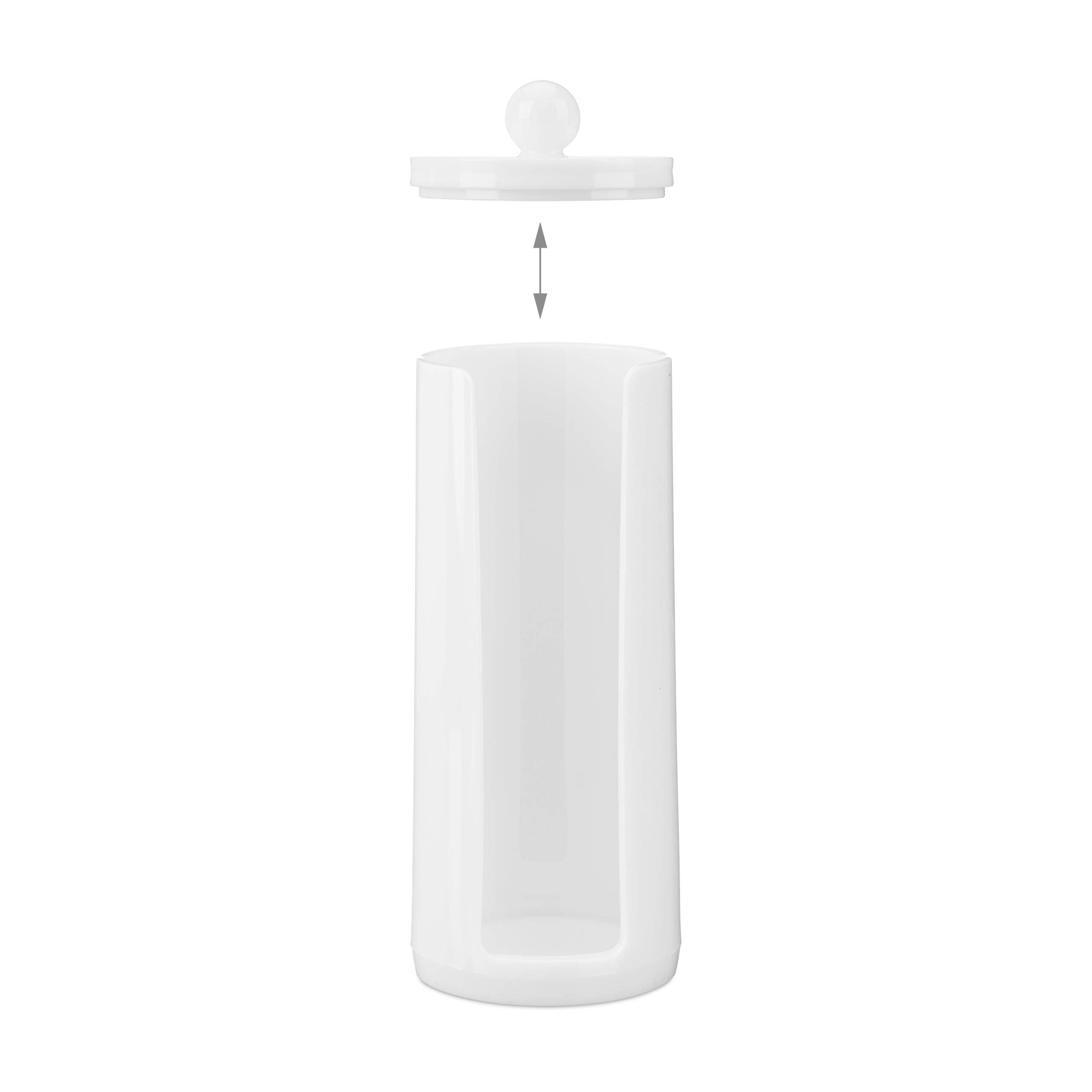 Set da 2 Dispenser per Dischetti di Cotone, Acrilico, Cilindrico, con Coperchio, Bagno, 20x7cm, Vari Colori
