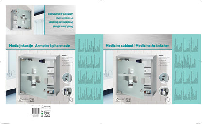 Armadio Medicinale Bianco con Porta in Vetro 30x12x30cm - Armadietto Farmaci da Parete