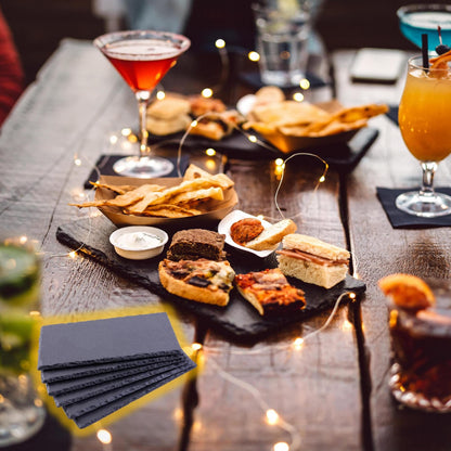 Vassoi Ardesia Naturale Set 6 Pezzi - Piatti Portata Pietra Professionale Ristorante