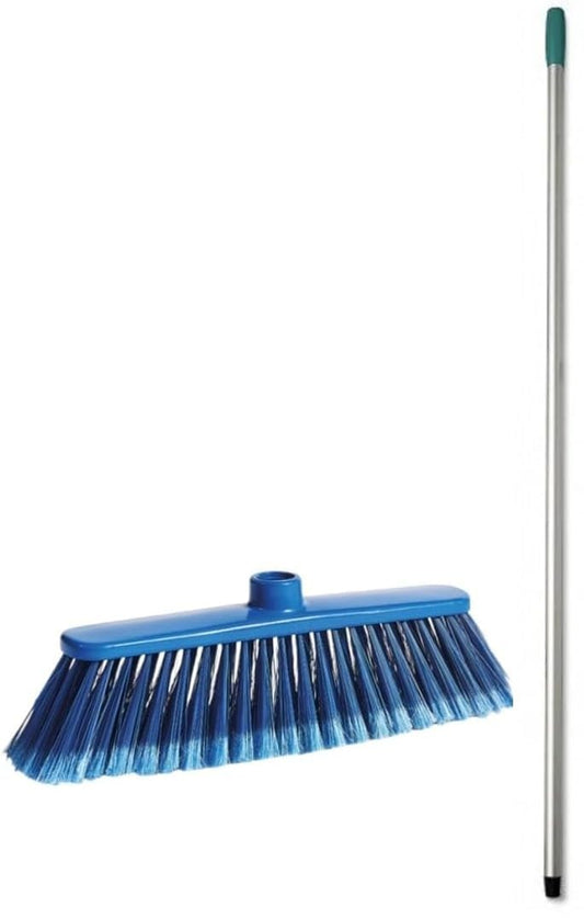 Scopa Blumarea, Pulizia Pavimenti - Piastrelle, Calcestruzzo, Naylon, Colore Blù, Professionale, per Hotel e Ristoranti completa di manico in alluminio cm.140