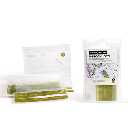 Buste Sottovuoto Frescovuoto L - 6 Pezzi Riutilizzabili 25x34cm per Conservazione Alimenti