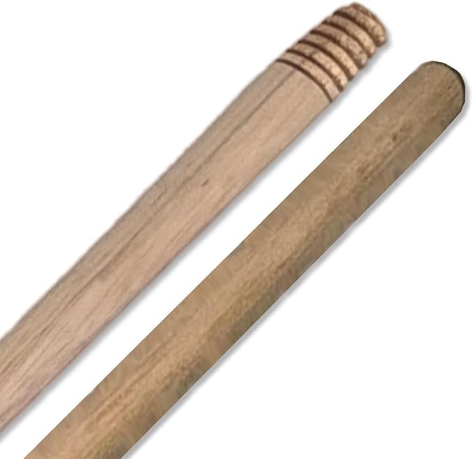 Manico in Legno Naturale, Attacco Vite Universale, per Ogni Tipo di Scopa, Spazzoloni, Spingiacqua Pratico e Robusto