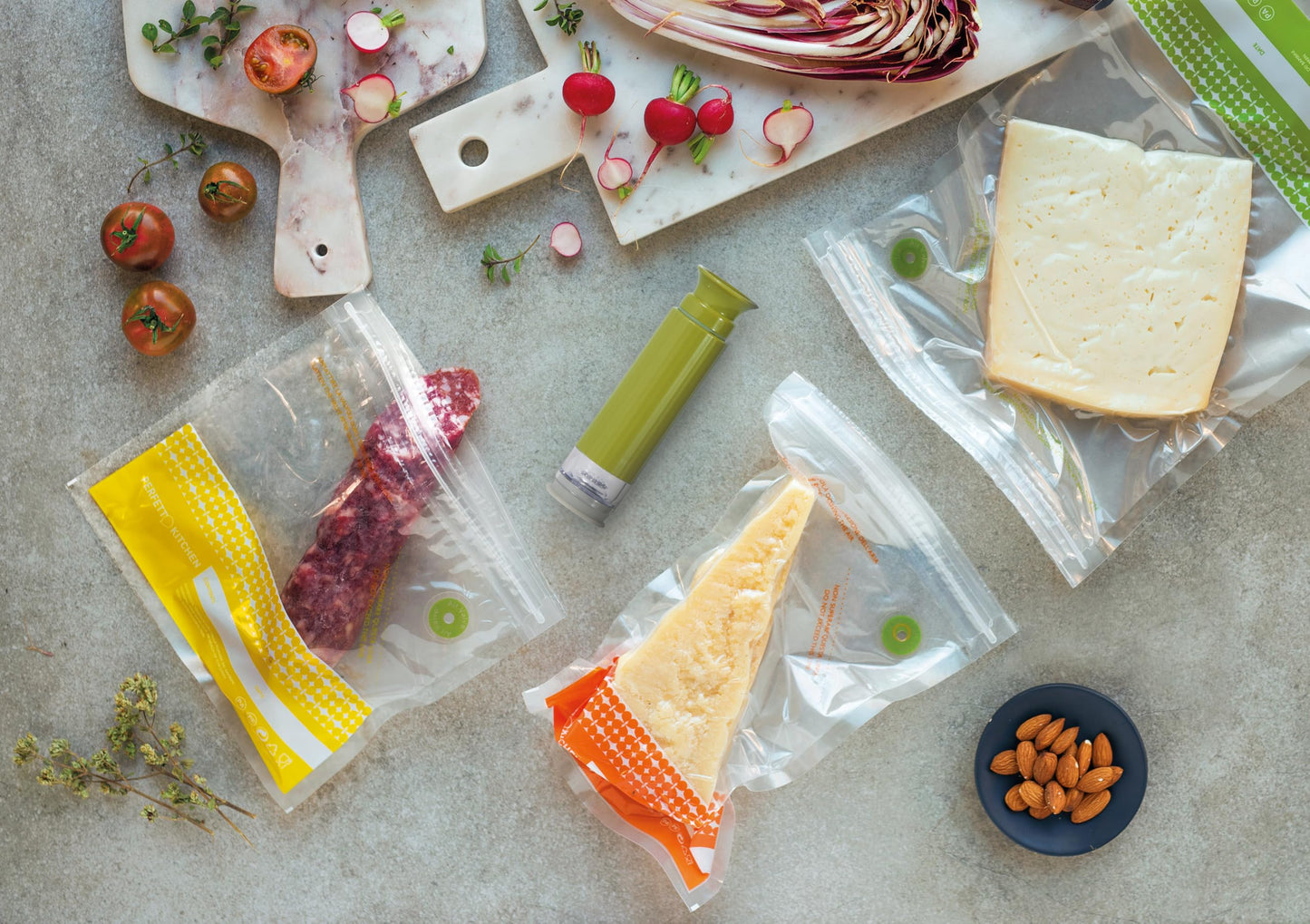 Kit per sottovuoto - 8 buste + pompetta manuale - coll. Frescovuoto