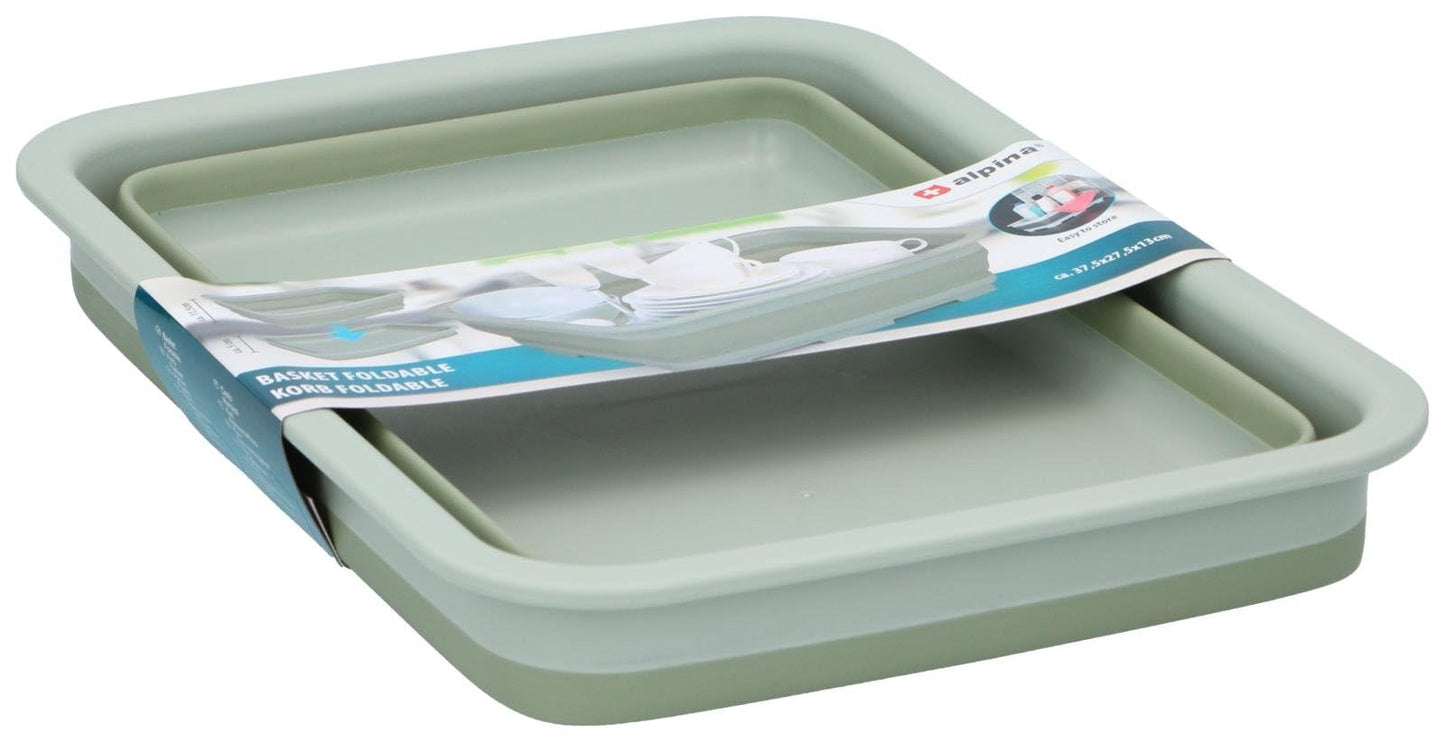 Cesta Pieghevole Salvaspazio 37,5x27,5cm - Organizer Multiuso Richiudibile 6cm - Bagno Cucina Lavanderia