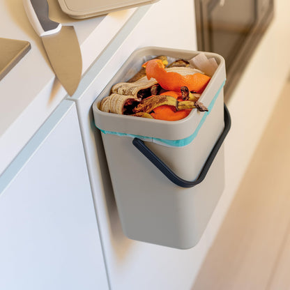 Pattumiera Umido da Appendere 5L Gino Ghiaccio - Bidone Organico Cucina con Coperchio