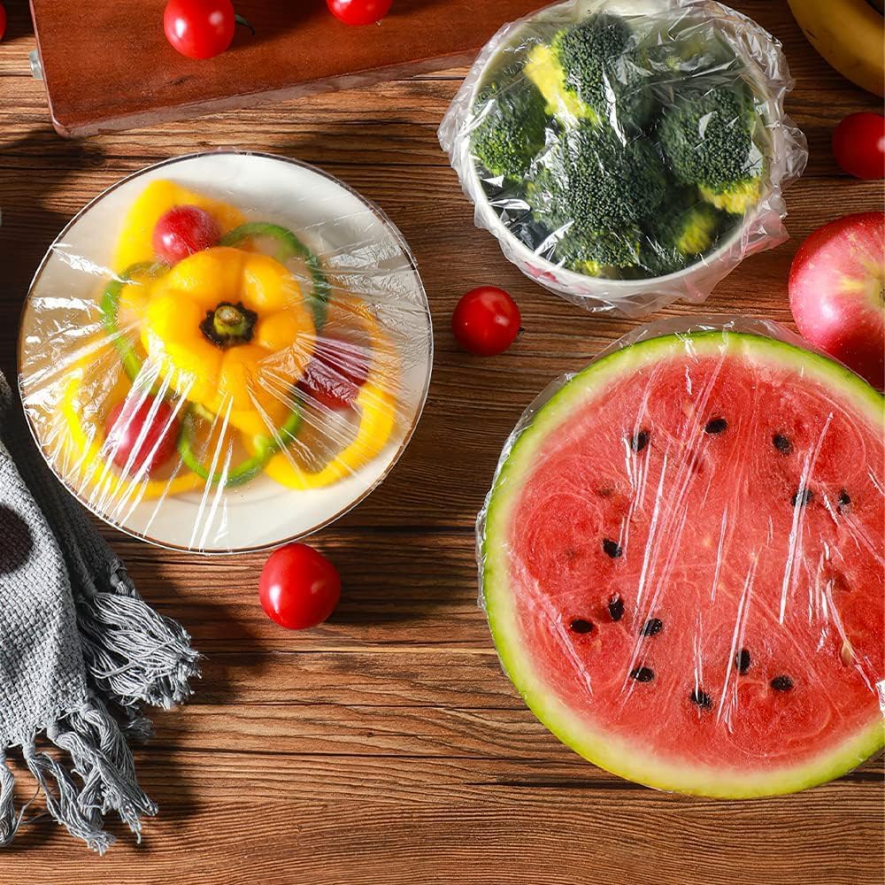 Coperchi Elastici per Alimenti, 200 Pezzi, 25 cm, Trasparenti