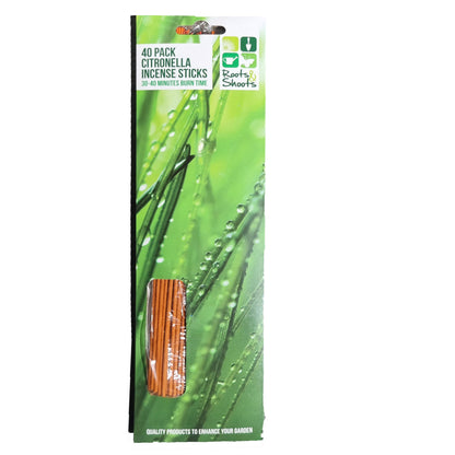 Bastoncini di incenso alla citronella, confezione da 40 pezzi, repellente per insetti e agrumi, per ambienti esterni e anti insetti.