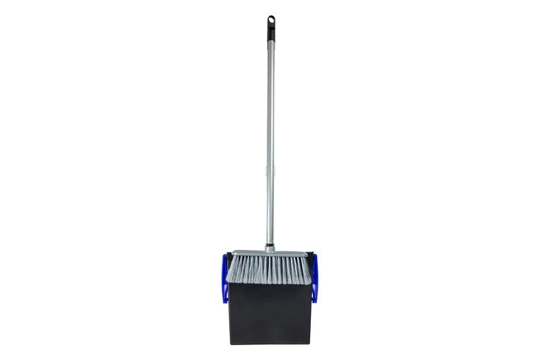 FERCASASHOP Dustpan and Broom Set with Long Handle, in Polyethylene, for Kitchen, Bathroom, Living Room and Garage, Red, Black, Blue