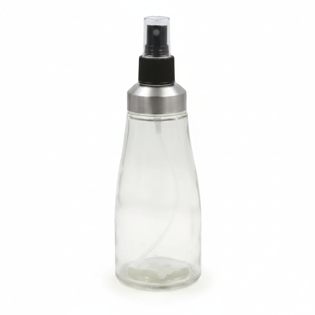 Set Oliera e Acetiera Spray in Vetro e Acciaio Inox 350 ml – Dosatore Olio e Aceto
